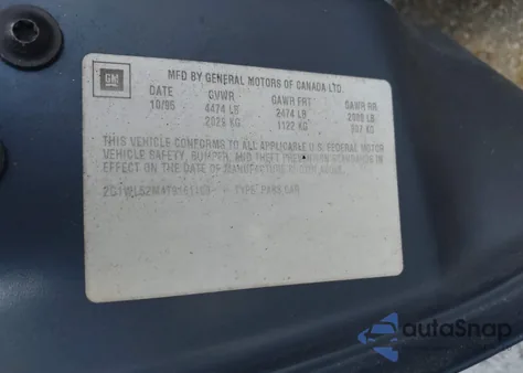 1996 Chevrolet Lumina from USA, damaged, VIN 2G1WL52M4T9161100